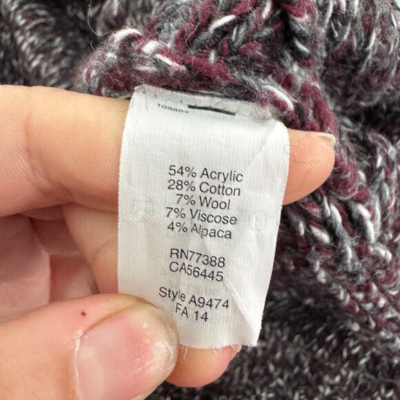 Madewell Sweater Womens Small Purple Marled Firelight Cable Knit Side Slit - Picture 8 of 10